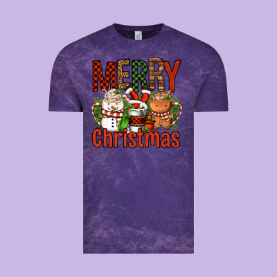 Merry Christmas Coffee Cups Vintage Tee Designed By Fadigitalartstudio
