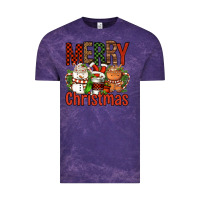 Cloud Purple Merry Christmas Coffee Cups Vintage Tee - FaDigitalArtStudio