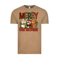 Vintage Coffee Merry Christmas Coffee Cups Vintage Tee - FaDigitalArtStudio