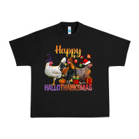 Black Happy Hallothanksmas Chick Urban Heavy Tee - BundleAndBundleShop