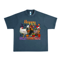 Midnight Navy Happy Hallothanksmas Chick Urban Heavy Tee - BundleAndBundleShop