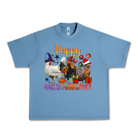 Pebble Blue Happy Hallothanksmas Chick Urban Heavy Tee - BundleAndBundleShop