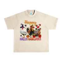 Sandshell Happy Hallothanksmas Chick Urban Heavy Tee - BundleAndBundleShop