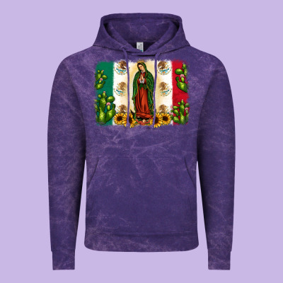 Mexican Flag Our Lady Of Guadalupe Vintage Hoodie Designed By Jahusdesignshop