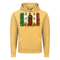 Vintage Mustard mexican flag our lady of guadalupe Vintage Hoodie - JahusDesignShop