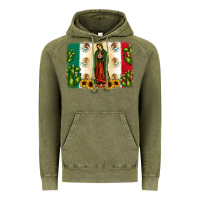 Vintage Olive mexican flag our lady of guadalupe Vintage Hoodie - JahusDesignShop