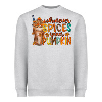 Heather Grey whatever spices your pumpkin Heavyweight Sweatshirt - RacoonDesign