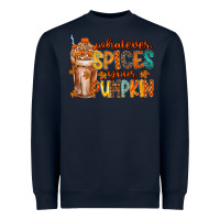 Navy whatever spices your pumpkin Heavyweight Sweatshirt - RacoonDesign