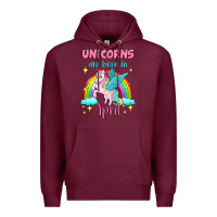 Burgundy unicorns are born in april Premium Hoodie - Jasminsmagicworld