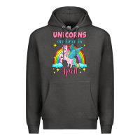 Charcoal Heather unicorns are born in april Premium Hoodie - Jasminsmagicworld
