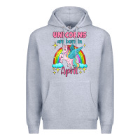 Heather Grey unicorns are born in april Premium Hoodie - Jasminsmagicworld
