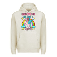 Oatmeal Heather unicorns are born in april Premium Hoodie - Jasminsmagicworld