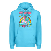 Ocean Blue unicorns are born in april Premium Hoodie - Jasminsmagicworld