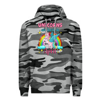 Slate Camo unicorns are born in april Premium Hoodie - Jasminsmagicworld