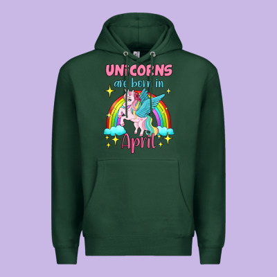 Unicorns Are Born In April Premium Hoodie Designed By Jasminsmagicworld