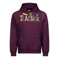Mauve Wine Autism Teacher Urban Hoodie - NancyCooperArtShop