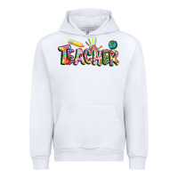 White Autism Teacher Urban Hoodie - NancyCooperArtShop