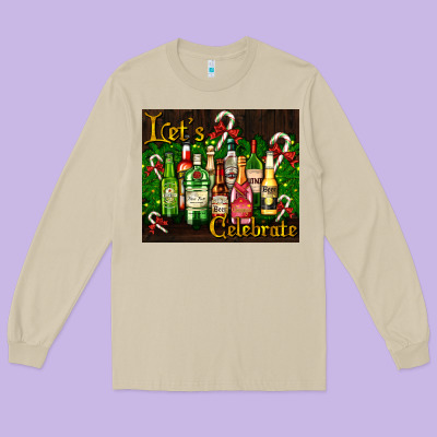 Christmas Cocktail Long Sleeve Tee Designed By Adodesignshop