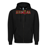 Black hermana floral aztec leopard Zipper Hoodie - Jasminsmagicworld