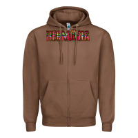 Chestnut hermana floral aztec leopard Zipper Hoodie - Jasminsmagicworld