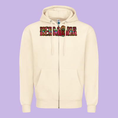 Hermana Floral Aztec Leopard Zipper Hoodie Designed By Jasminsmagicworld