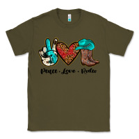 Army Green peace love rodeo Classic Tee - JahusDesignShop