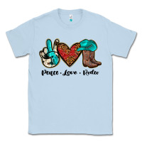 Dusty Blue peace love rodeo Classic Tee - JahusDesignShop