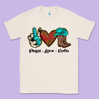 Peace Love Rodeo Classic Tee Designed By Jahusdesignshop