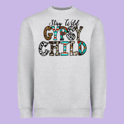 Stay Wild Gypsy Child Heavyweight Sweatshirt Designed By Cowhidedigitalart