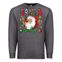 Charcoal Heather Santa baby Christmas Premium Sweatshirt - NancyCooperArtShop