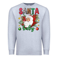 Heather Grey Santa baby Christmas Premium Sweatshirt - NancyCooperArtShop