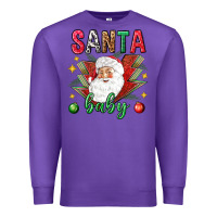 Purple Santa baby Christmas Premium Sweatshirt - NancyCooperArtShop