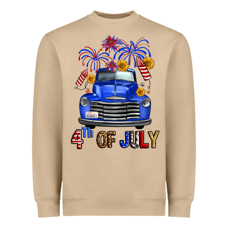Western Fourth Of July Truck Heavyweight Sweatshirt by FaDigitalArtStudio | Teevron