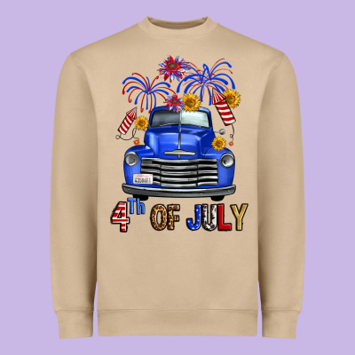 Western Fourth Of July Truck Heavyweight Sweatshirt Designed By Fadigitalartstudio