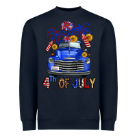 Navy western fourth of july truck Heavyweight Sweatshirt - FaDigitalArtStudio