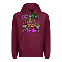 Burgundy dental squad mardi gras teeth Premium Hoodie - Jasminsmagicworld