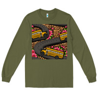 Army Green flower leopard school bus seamless pattern Long Sleeve Tee - BundleAndBundleShop