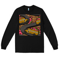 Black flower leopard school bus seamless pattern Long Sleeve Tee - BundleAndBundleShop