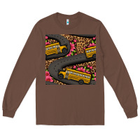 Chestnut flower leopard school bus seamless pattern Long Sleeve Tee - BundleAndBundleShop