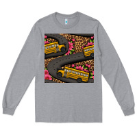 Heather Grey flower leopard school bus seamless pattern Long Sleeve Tee - BundleAndBundleShop