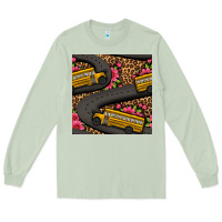 Matcha flower leopard school bus seamless pattern Long Sleeve Tee - BundleAndBundleShop