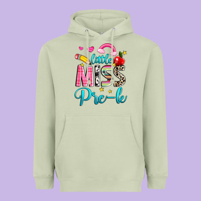 Little Miss Pre K Heavyweight Hoodie Designed By Nancycooperartshop