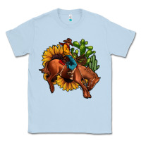 Dusty Blue rodeo cowboy sunflower cactus Classic Tee - JahusDesignShop