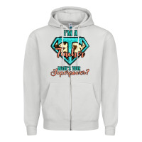 Dove Grey i'm a teacher what's your superpower cowhide Zipper Hoodie - Jasminsmagicworld