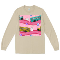 Mushroom easter school bus seamless pattern Long Sleeve Tee - BundleAndBundleShop