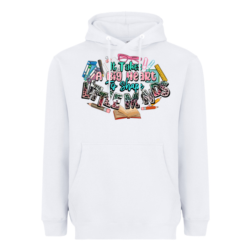 It Takes A Big Heart To Shape Little Mind Teacher Heavyweight Hoodie by NancyCooperArtShop | Teevron