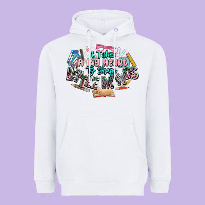 It Takes A Big Heart To Shape Little Mind Teacher Heavyweight Hoodie Designed By Nancycooperartshop