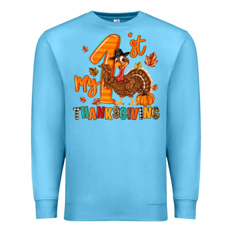 My First Thanksgiving Premium Sweatshirt by MaliasSmallBusiness | Teevron