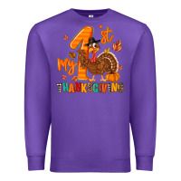 Purple my first thanksgiving Premium Sweatshirt - MaliasSmallBusiness