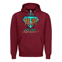 Burgundy i'm a teacher what's your superpower leopard Zipper Hoodie - Jasminsmagicworld